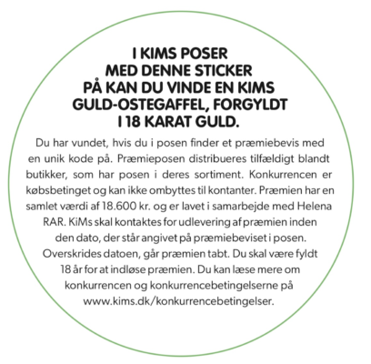 klistermærke konkurrence Kims